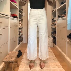 THE GREAT. White Boot Cut Pants